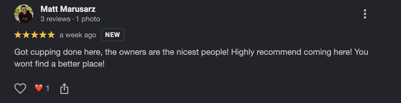 Matt Google Review — Shifa Wellness